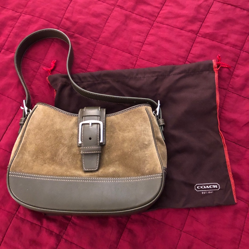 Coach --Authentic Suede and Leather Handbag
